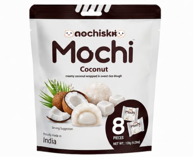Mochisko - Creamy Coconut Wrapped In Sweet Rice Dough 8 Pieces, 120g (Made in India)