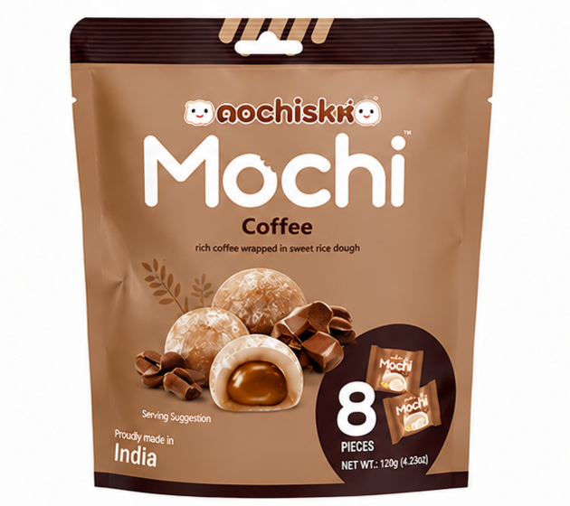 Mochisko – Rich Coffee Wrapped In Sweet Rice Dough 8 Pieces, 120g (Made in India)