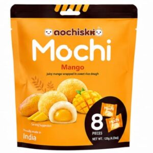 Mochisko – Juicy Mango Wrapped In Sweet Rice Dough 8 Pieces, 120g (Made in India)