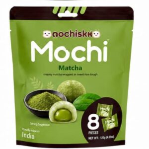 Mochisko – Creamy Matcha Wrapped In Sweet Rice Dough 8 Pieces, 120g (Made in India)