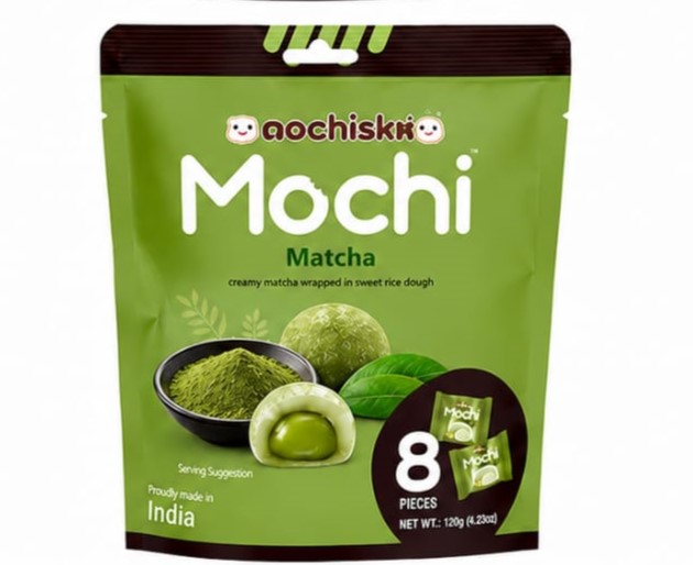Mochisko – Creamy Matcha Wrapped In Sweet Rice Dough 8 Pieces, 120g (Made in India)