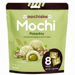 Mochisko – Creamy Pistachio Wrapped In Sweet Rice Dough 8 Pieces, 120g (Made in India)